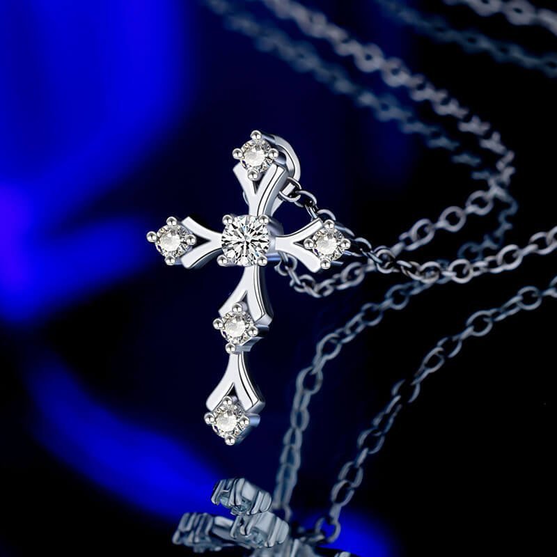 Cross Moissanite Necklace - Image 4