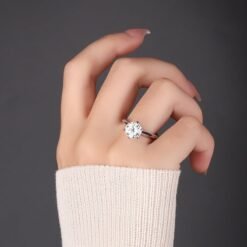 Alternative view of 1ct|2ct|3ct Classic Moissanite Solitaire Ring