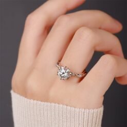 Alternative view of 1ct Moissanite Wave Side Stone Ring