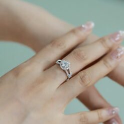 Alternative view of 1ct Moissanite Halo Nesting Ring