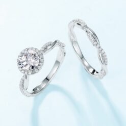 Alternative view of 1ct Moissanite Twist Stackable Ring