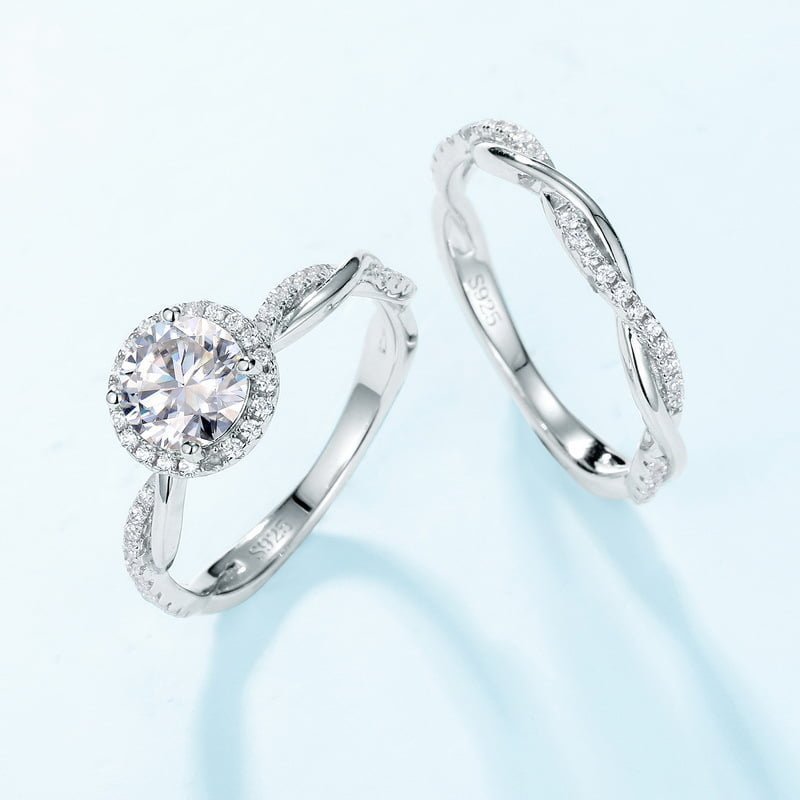 1ct Moissanite Twist Stackable Ring - Image 2