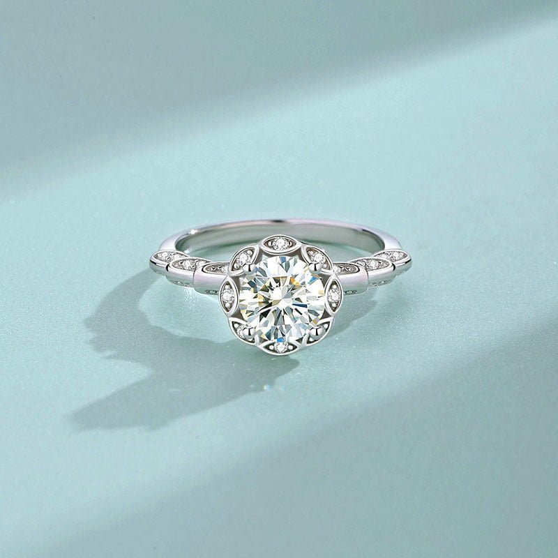 1ct Moissanite Hidden Halo Ring - Image 4