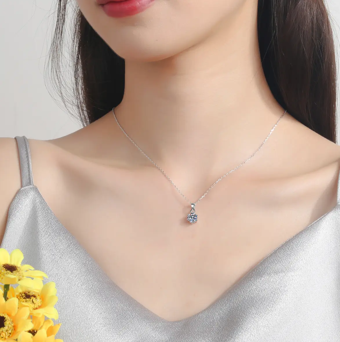 Round Moissanite Necklace - Image 2