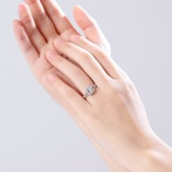 Alternative view of 1ct Moissanite Split Shank Halo Ring