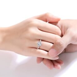 Alternative view of 1ct Moissanite Twist Side Stone Ring