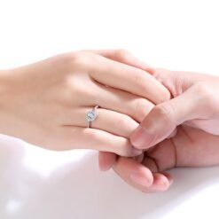 Alternative view of 0.5ct Moissanite Twist Halo Ring