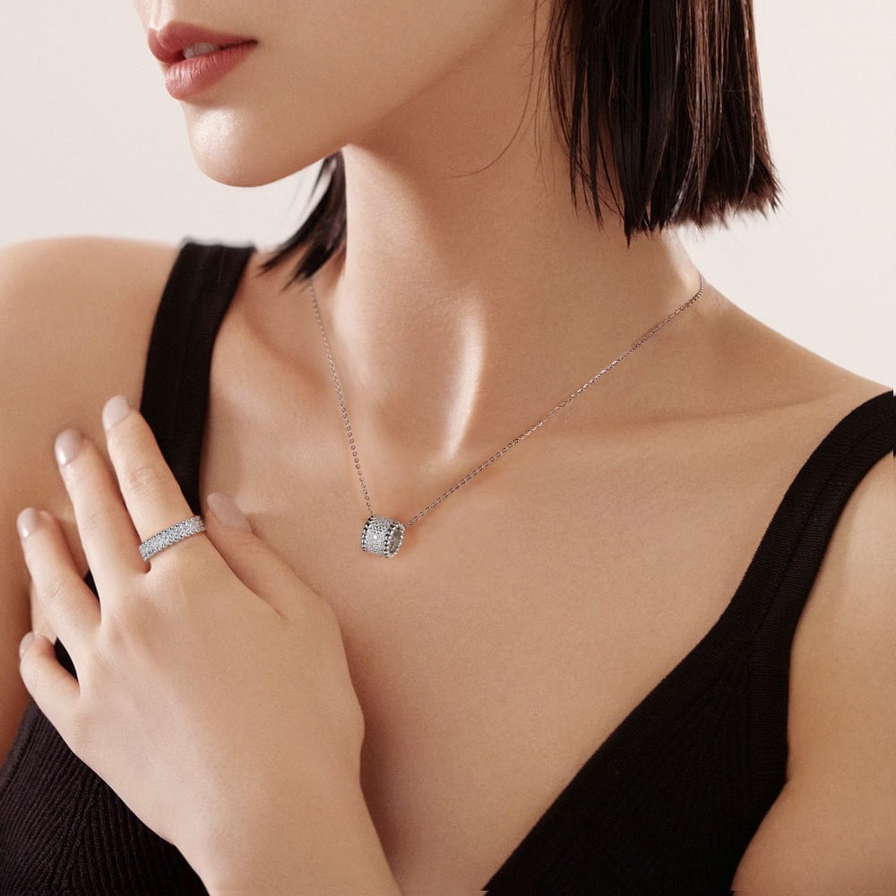 Moissanite Milgrain Eternity Ring - Image 4