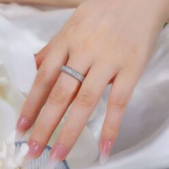 Alternative view of Moissanite Milgrain Eternity Ring