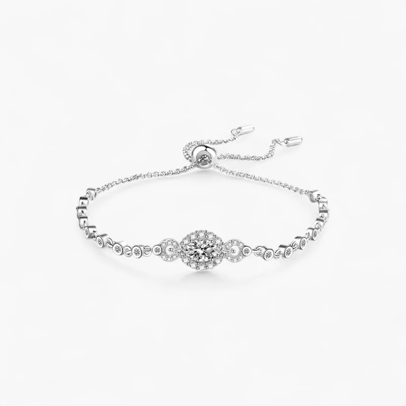 0.5ct Moissanite Oval Cut Holo Bracelet