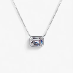1ct Emerald Cut Moissanite Necklace