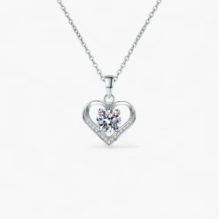 1ct Heart Moissanite Necklace