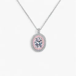 1ct Oval Moissanite Necklace