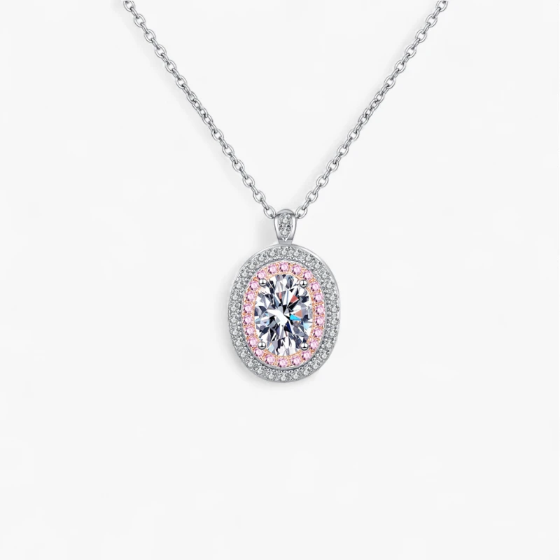 1ct Oval Moissanite Necklace