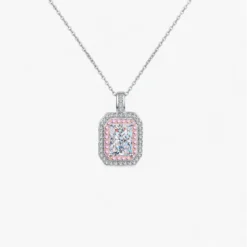 1ct Radiant Cut Moissanite Pendant Necklace