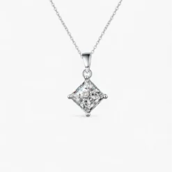 1ct/2ct Princess Cut Moissanite Necklace