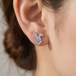 Alternative view of Rabbit Moissanite Earrings