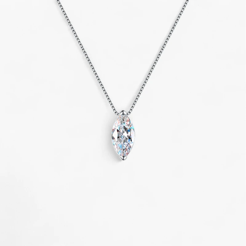 1ct Moissanite Marquise Cut Pendant Necklace