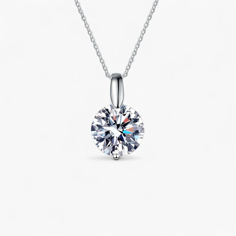 Minimalist Moissanite Solitaire Necklace