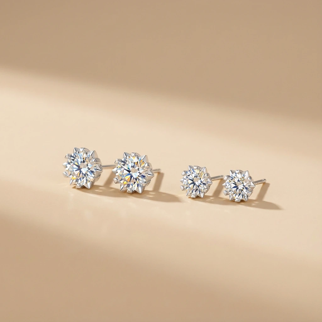 Snowflake Moissanite Studs - Image 4