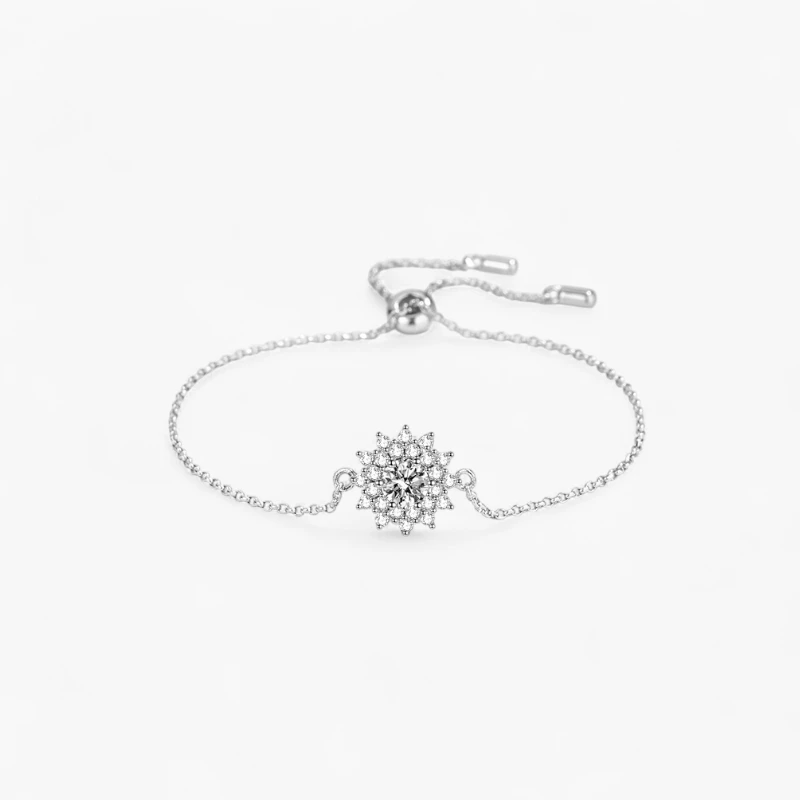 Sunflower Moissanite Bolo Bracelet