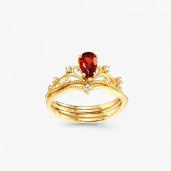 Vintage Garnet Stacking Ring