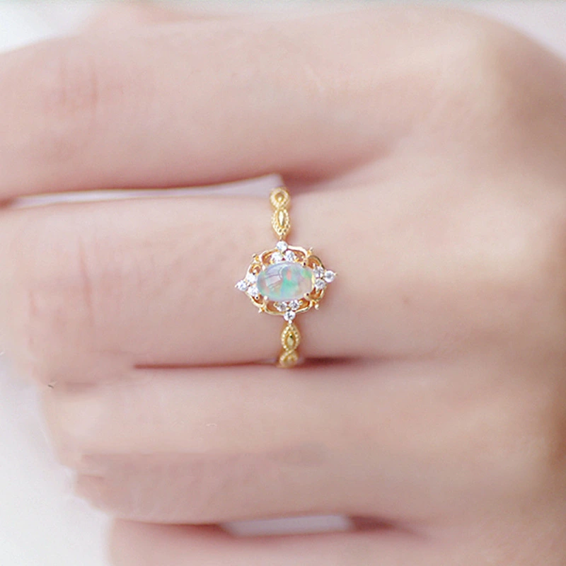 Vintage Oval Opal Ring - Image 2