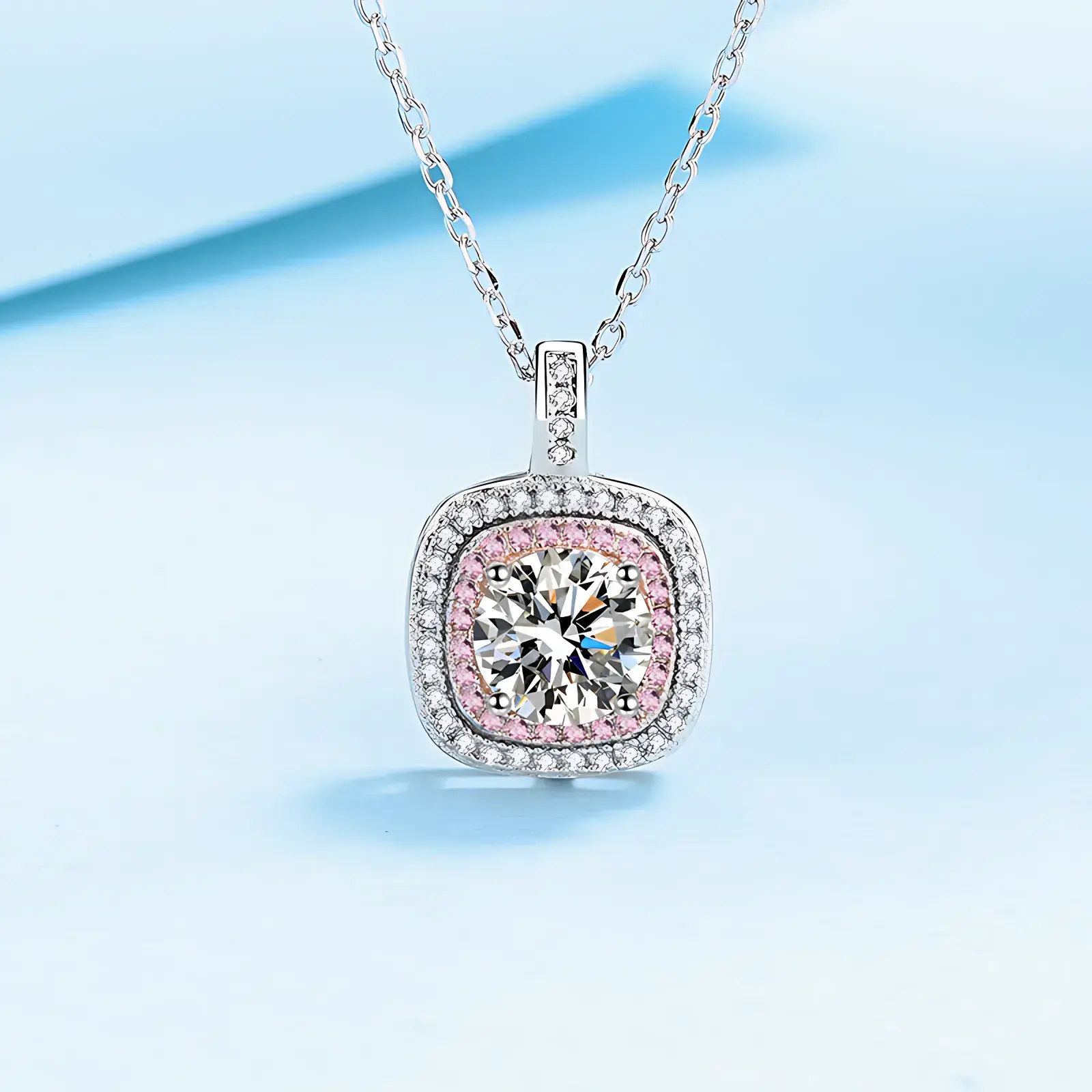 1ct Pink Moissanite Necklace - Image 5