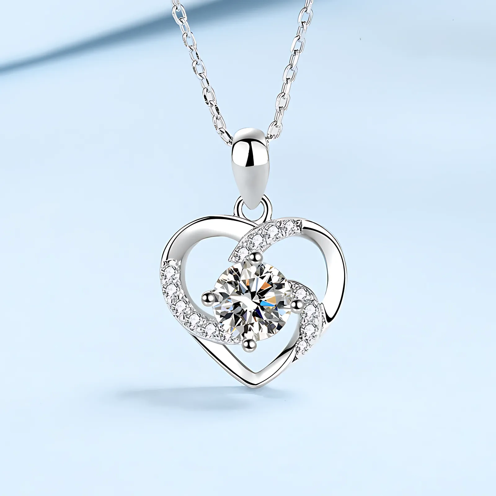 0.8ct Heart Moissanite Necklace - Image 5