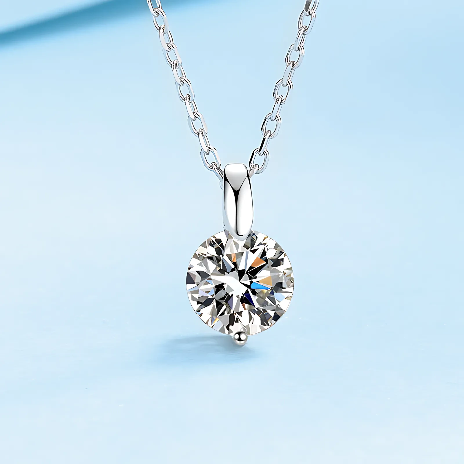 Minimalist Moissanite Solitaire Necklace - Image 5