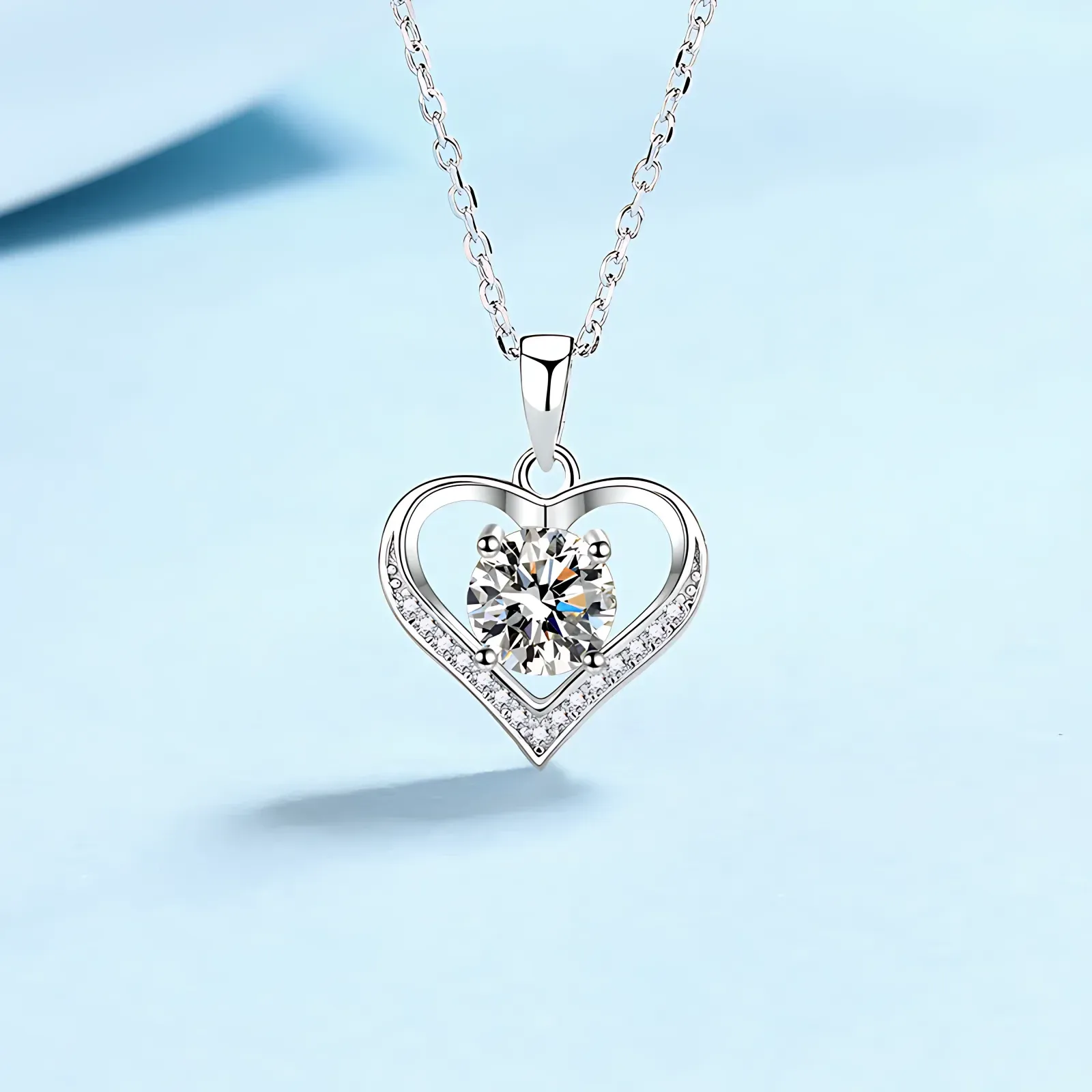 1ct Heart Moissanite Necklace - Image 5