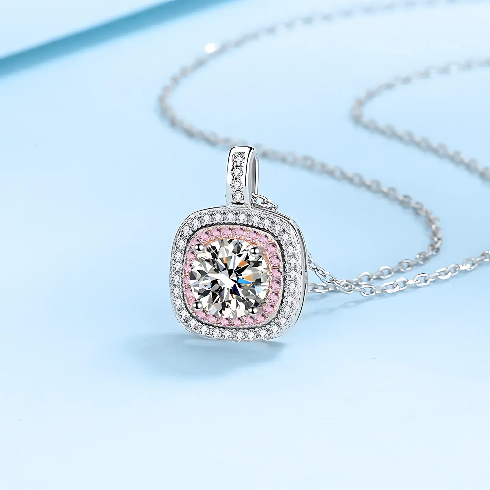 1ct Pink Moissanite Necklace - Image 3