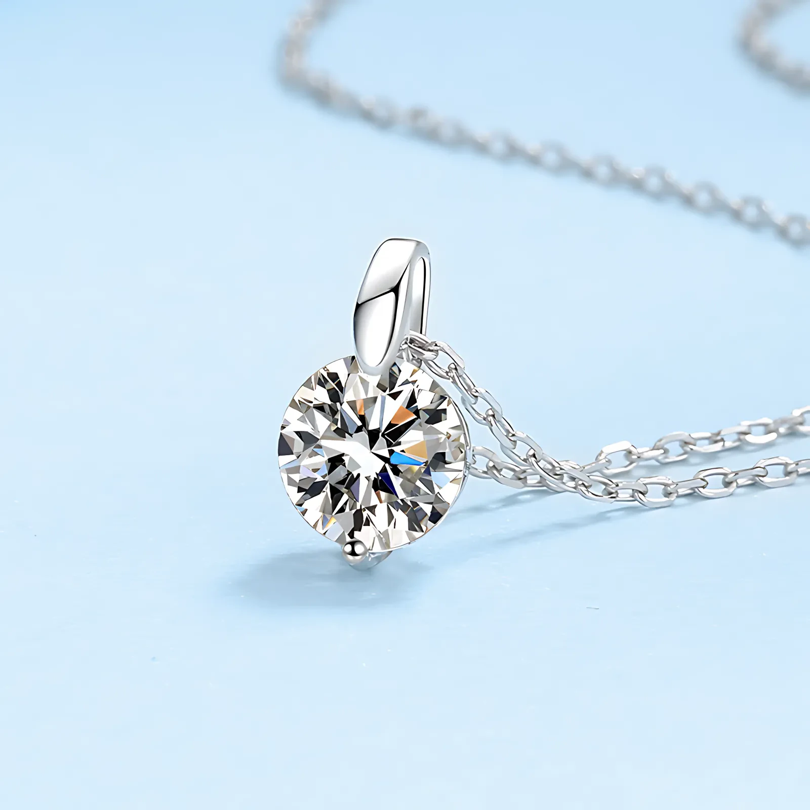 Minimalist Moissanite Solitaire Necklace - Image 4