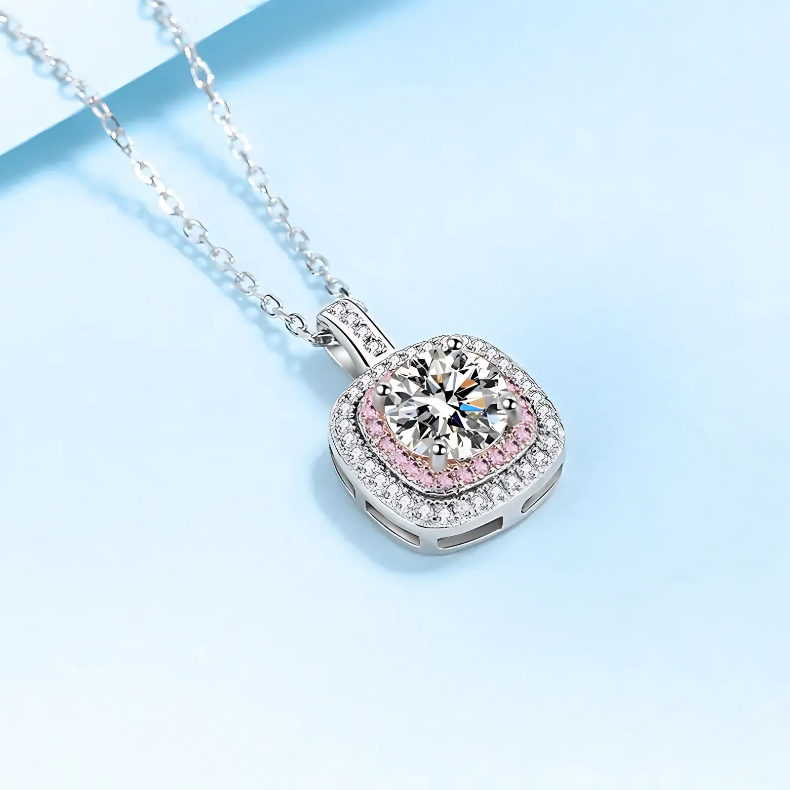 1ct Pink Moissanite Necklace - Image 4