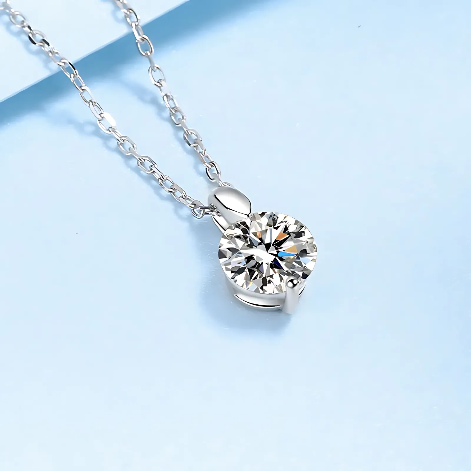 Minimalist Moissanite Solitaire Necklace - Image 3