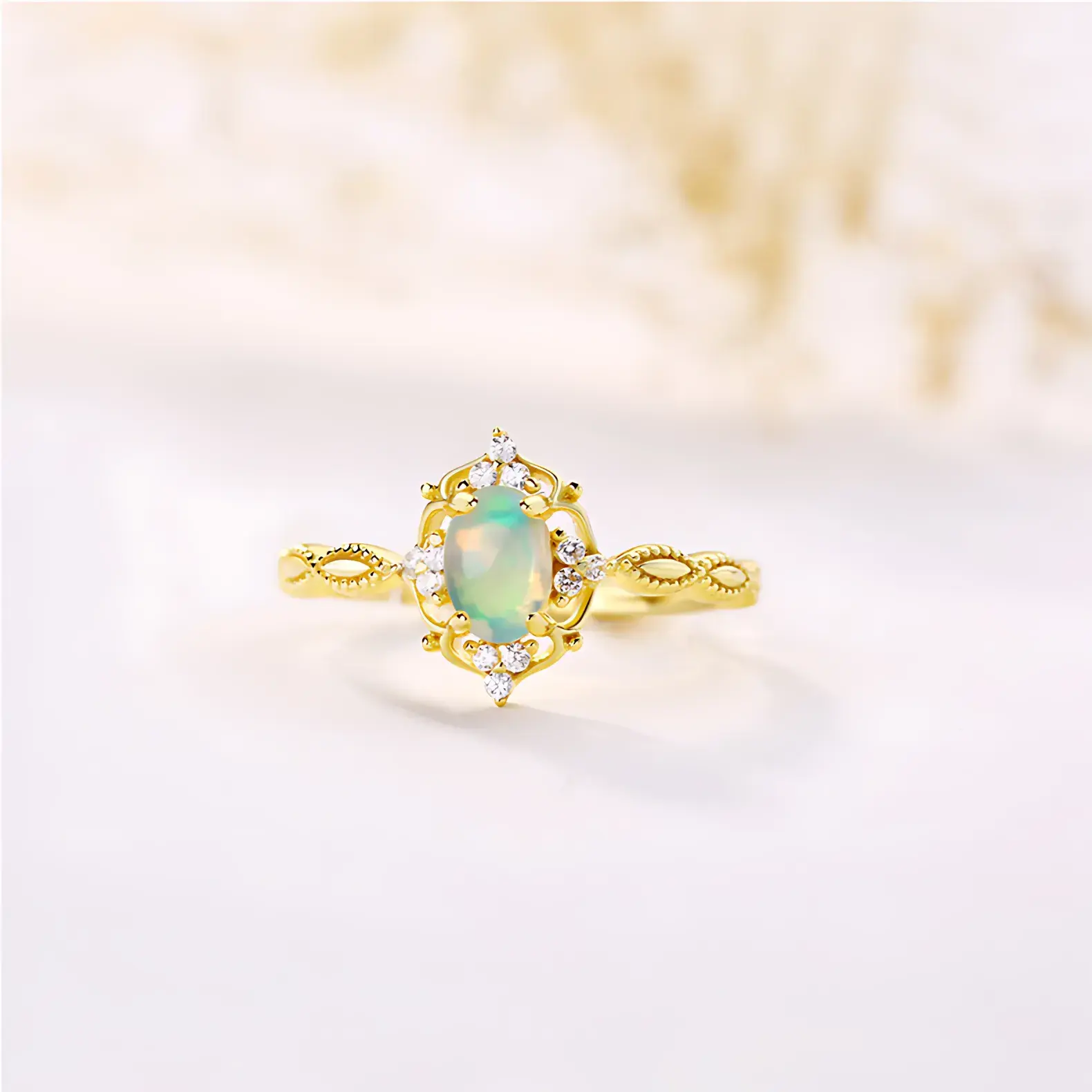 Vintage Oval Opal Ring - Image 5