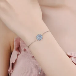 Alternative view of Sunflower Moissanite Bolo Bracelet