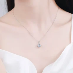Alternative view of 1ct/2ct Princess Cut Moissanite Necklace