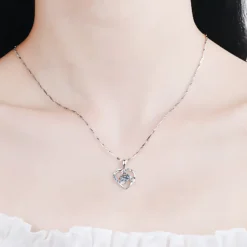 Alternative view of 0.8ct Heart Moissanite Necklace
