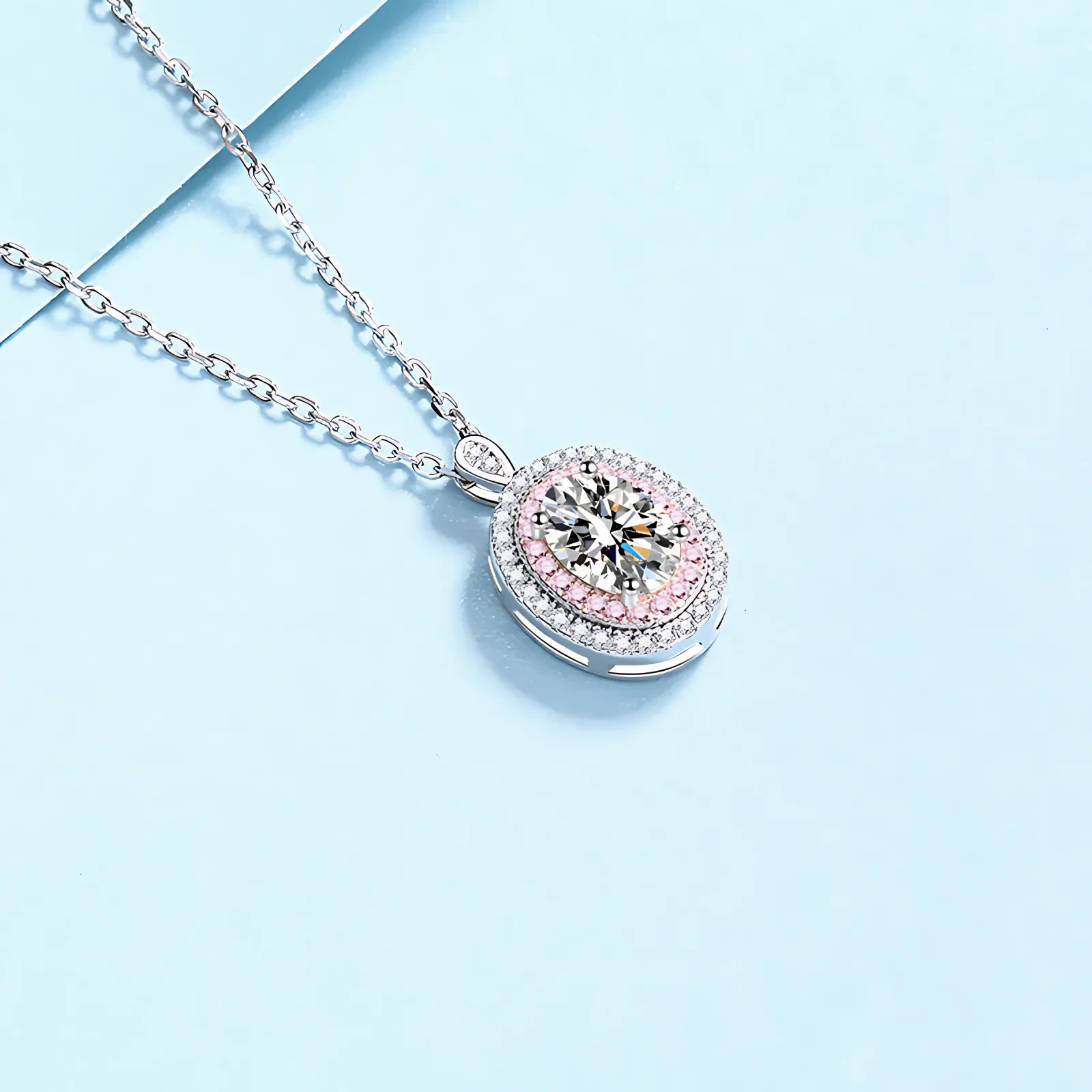 1ct Oval Moissanite Necklace - Image 4