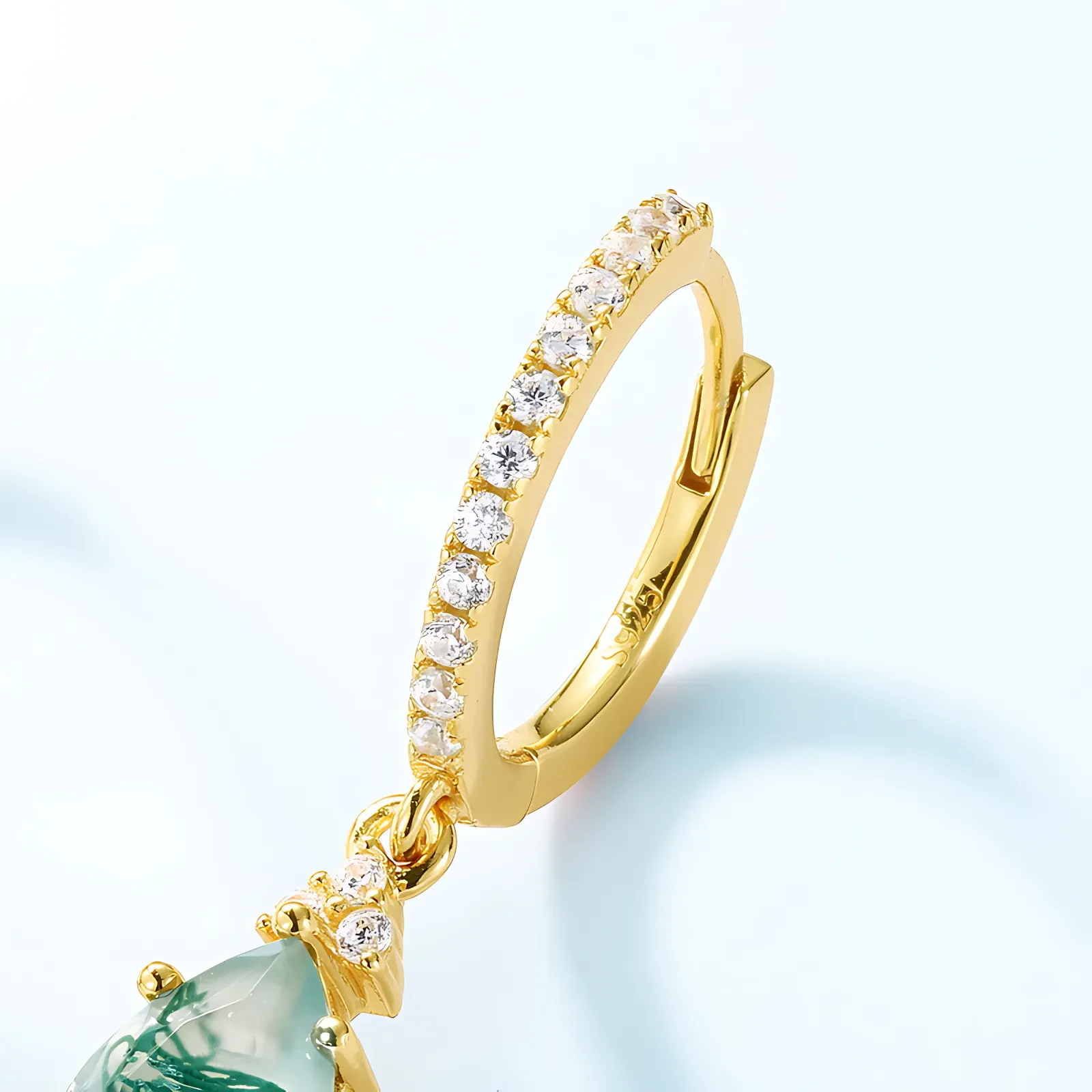 Moss Agate Hoop Charms - Image 4