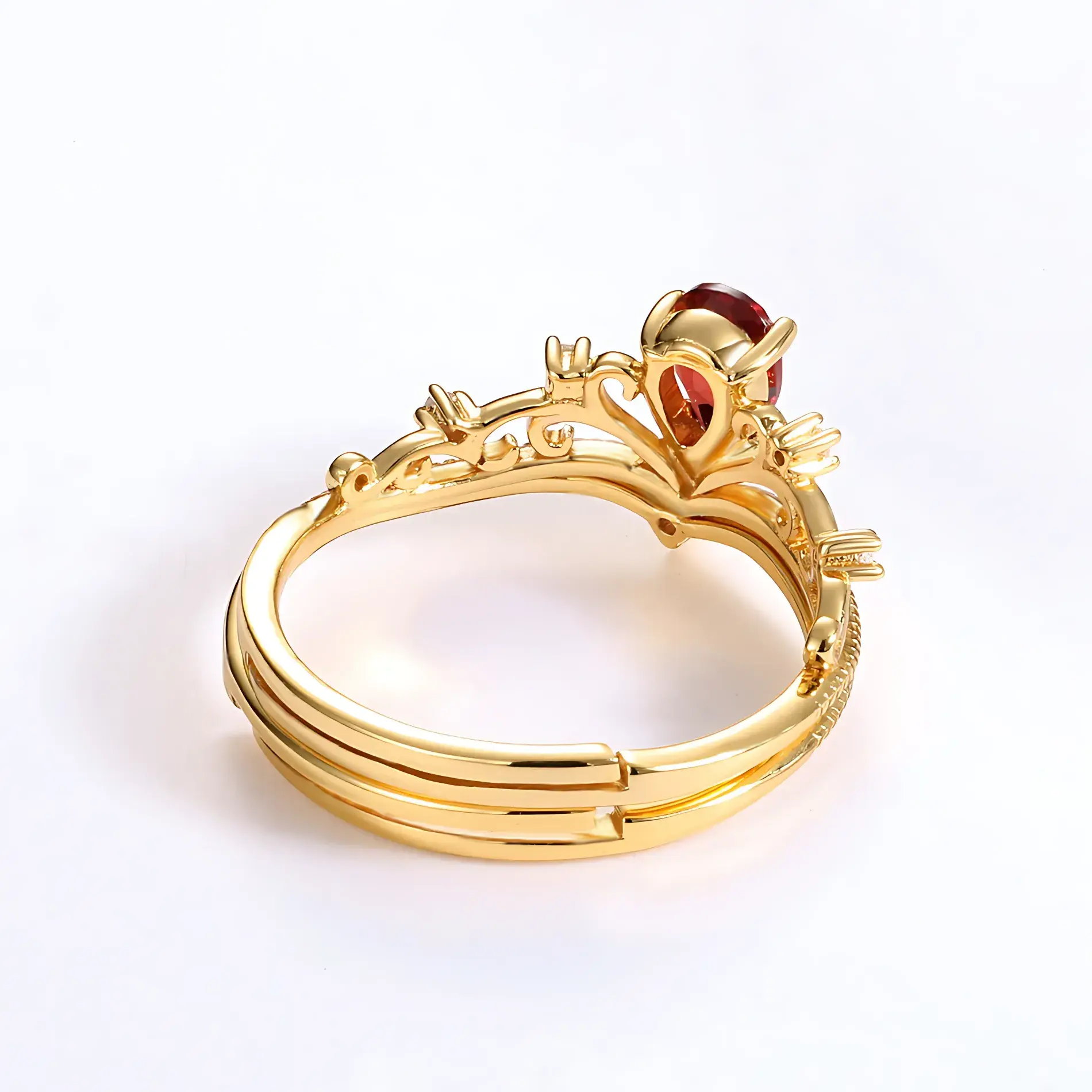 Vintage Garnet Stacking Ring - Image 5