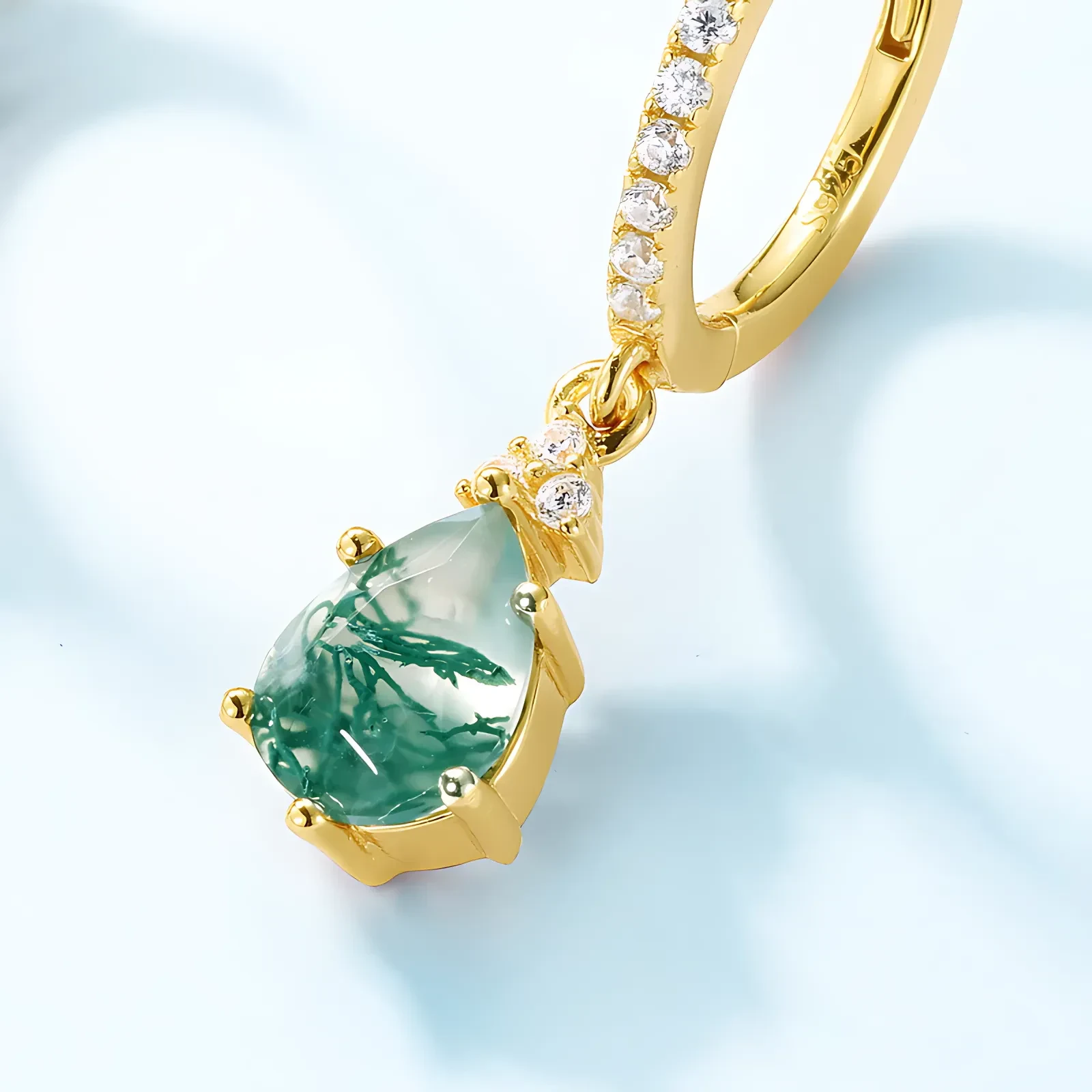 Moss Agate Hoop Charms - Image 3