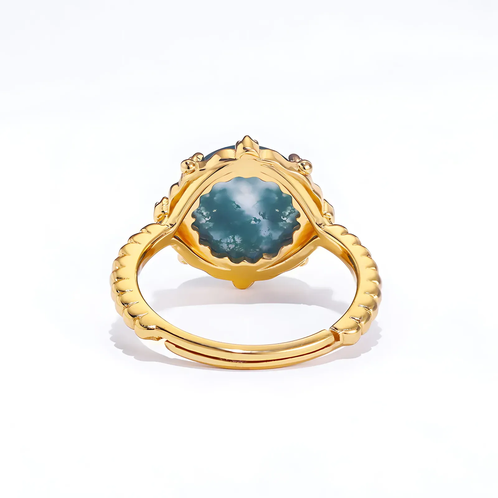 2.5ct Bold Round Moss Agate Ring - Image 4