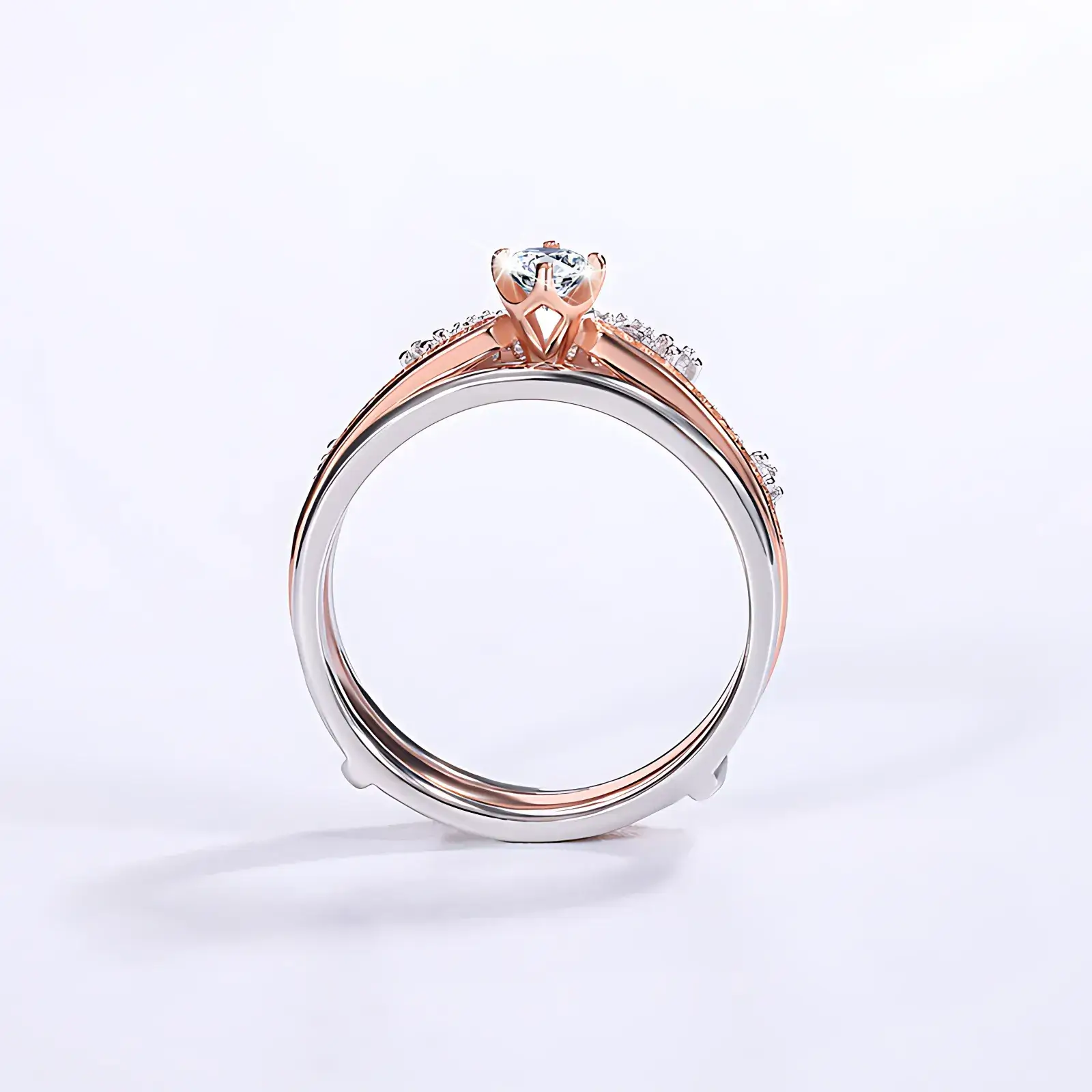 Crown Moissanite Stackable Ring - Image 3