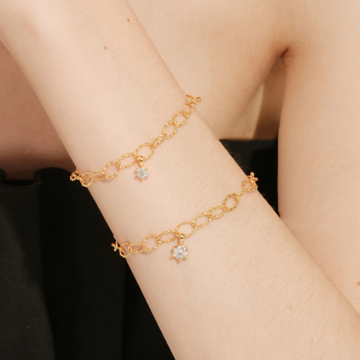 Moissanite Gold Chain Bracelet - Image 2