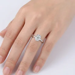 Alternative view of 1ct Oval Moissanite Solitaire Ring