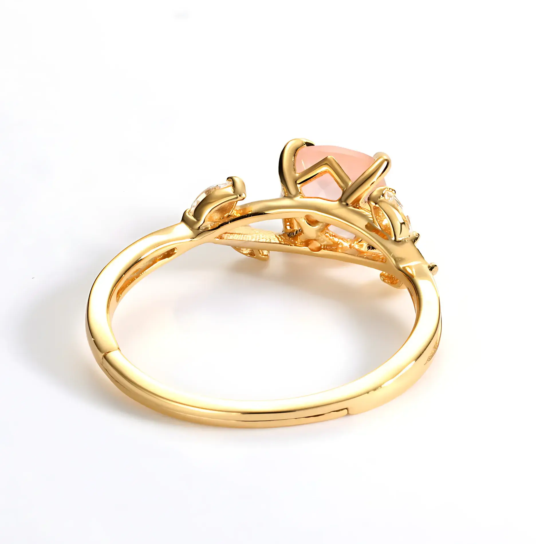 Round Pink Crystal Ring - Image 3