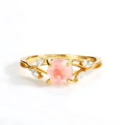 Alternative view of Round Pink Crystal Ring