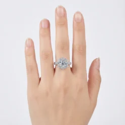 Alternative view of 1ct Snowflake Round Moissanite Engagement Ring